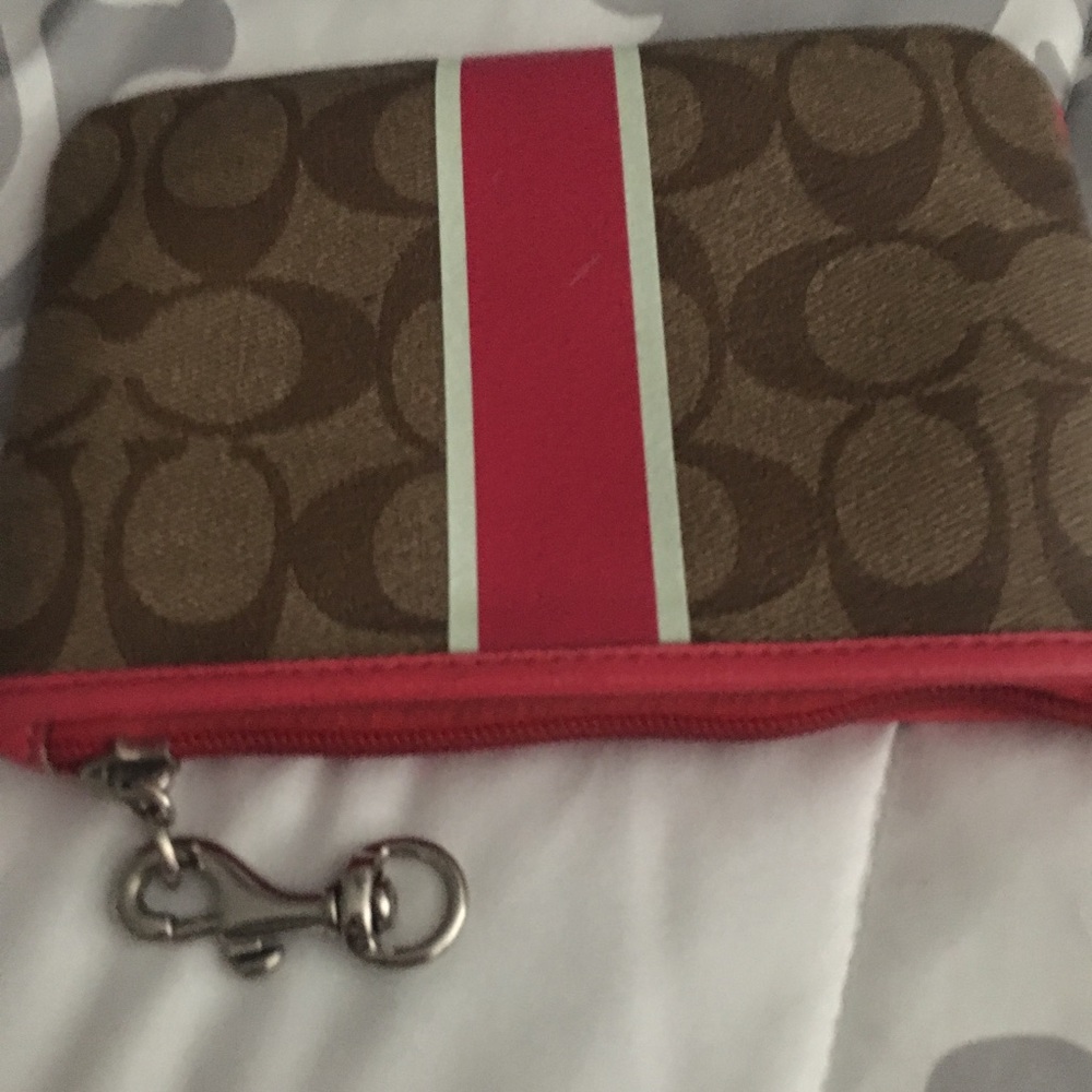 Coach with Pink Stripe clutch.  Brand new!